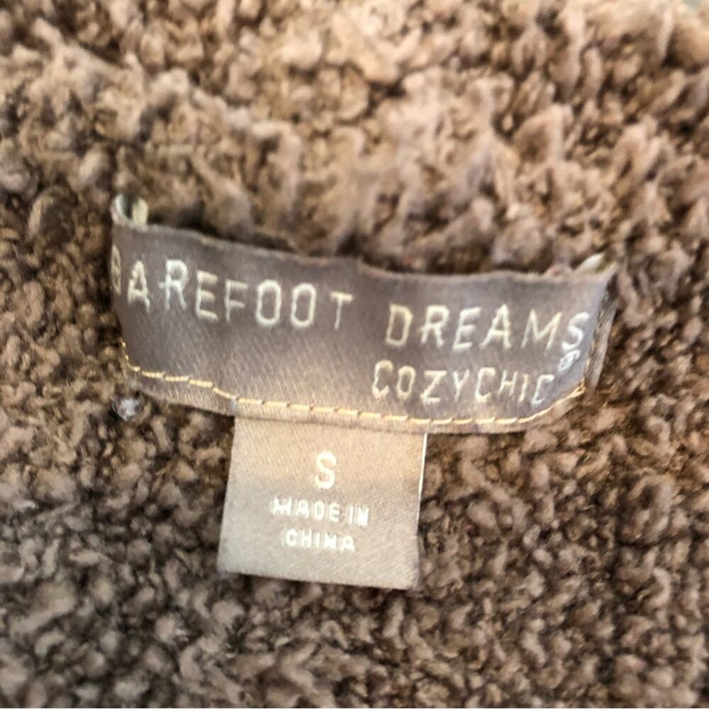 Barefoot Dreams mocha brown open front loop trim cardigan size Small - Picture 10 of 14